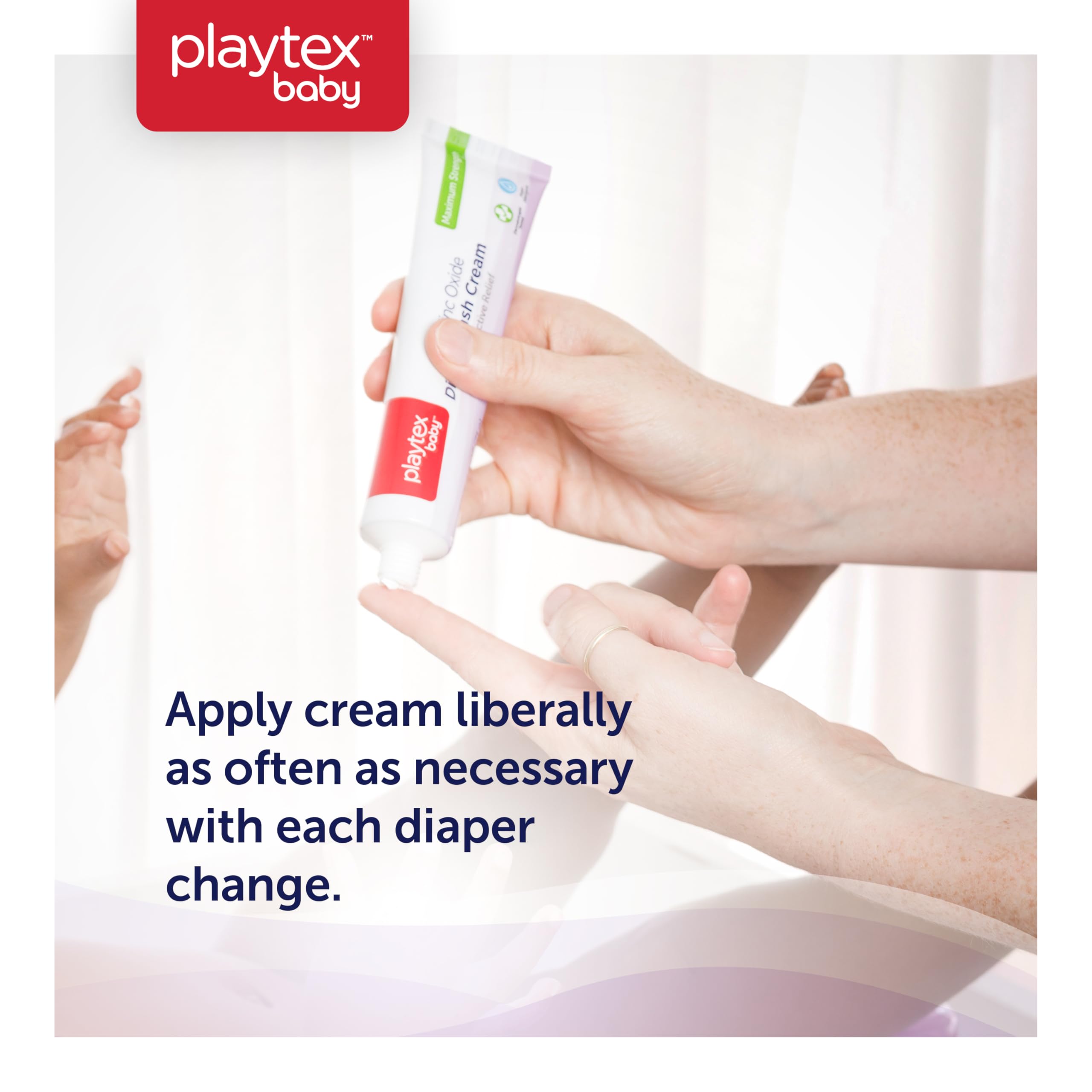 Easy-to-use tube shown for liberal application at each diaper change.
