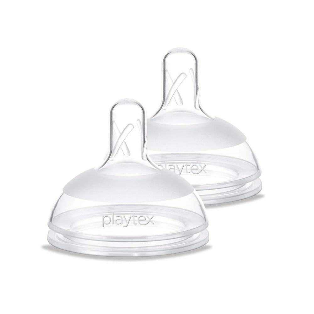 Playtex NaturaLatch silicone nipple close-up, showcasing soft silicone for gentle feeding.