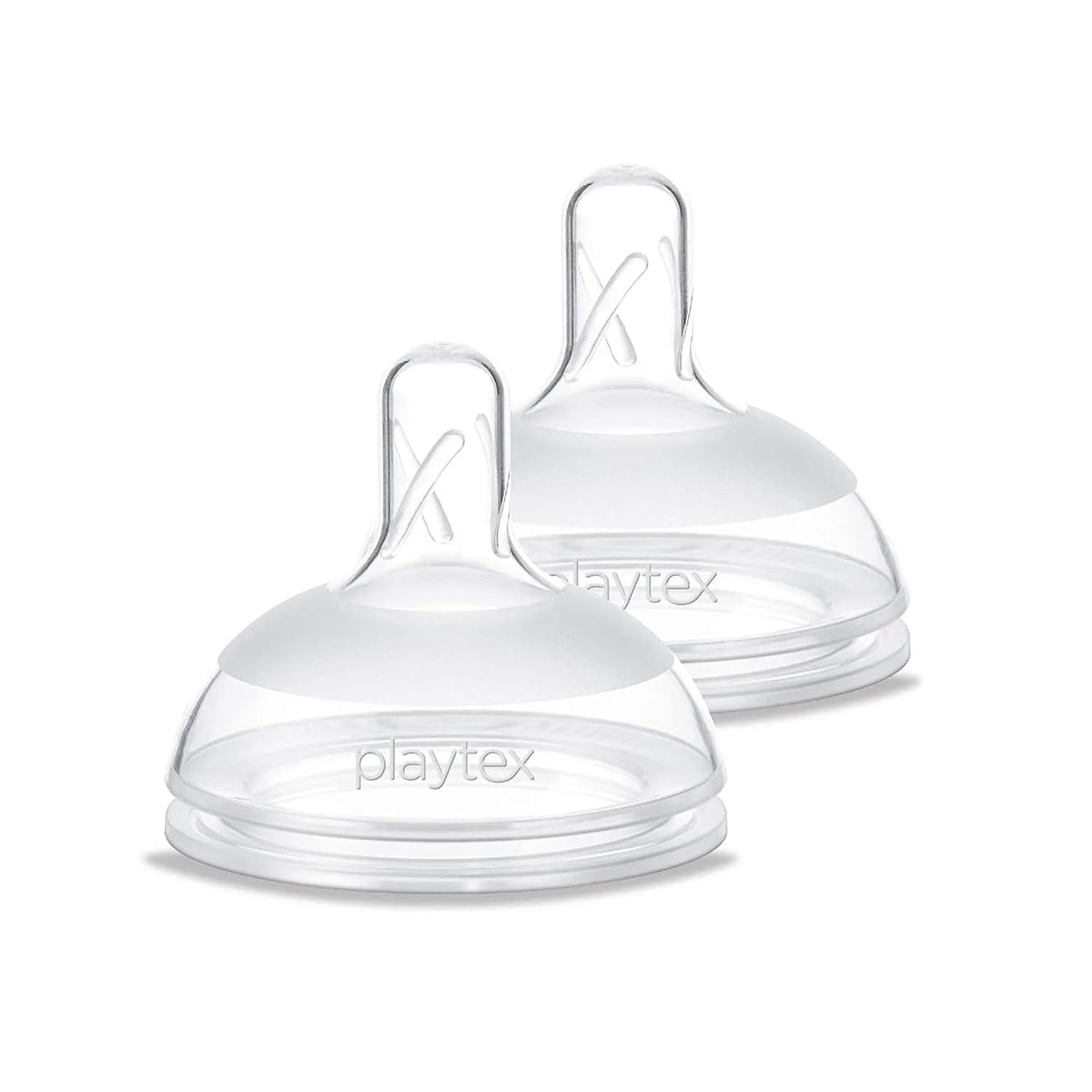 Playtex NaturaLatch silicone nipple close-up, showcasing soft silicone for gentle feeding.