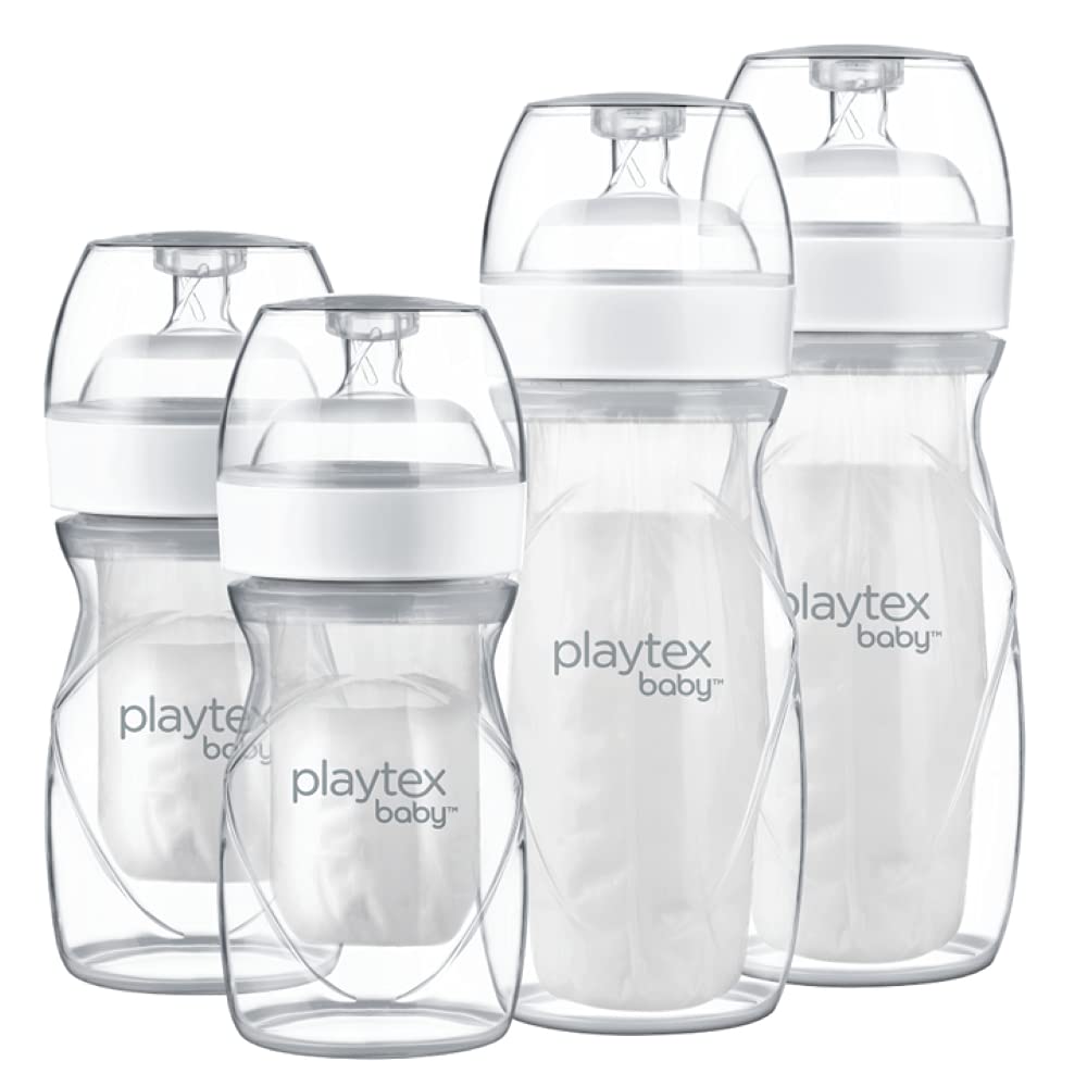 Playtex Baby Nurser bottle showing anti-colic liner reduces air and fussiness