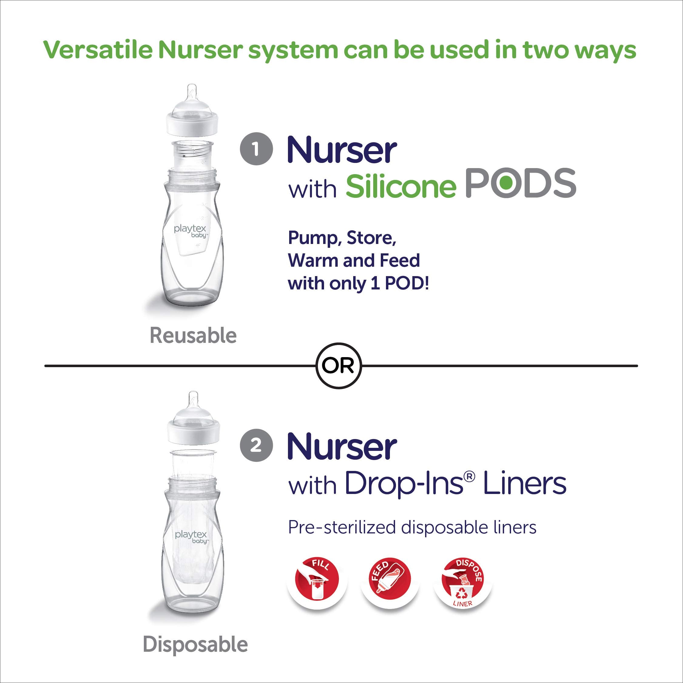 Set includes four bottles for busy feeding schedules