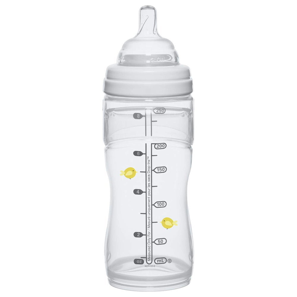 Playtex Nurser Bottle with collapsed liner demonstrating air-free feeding