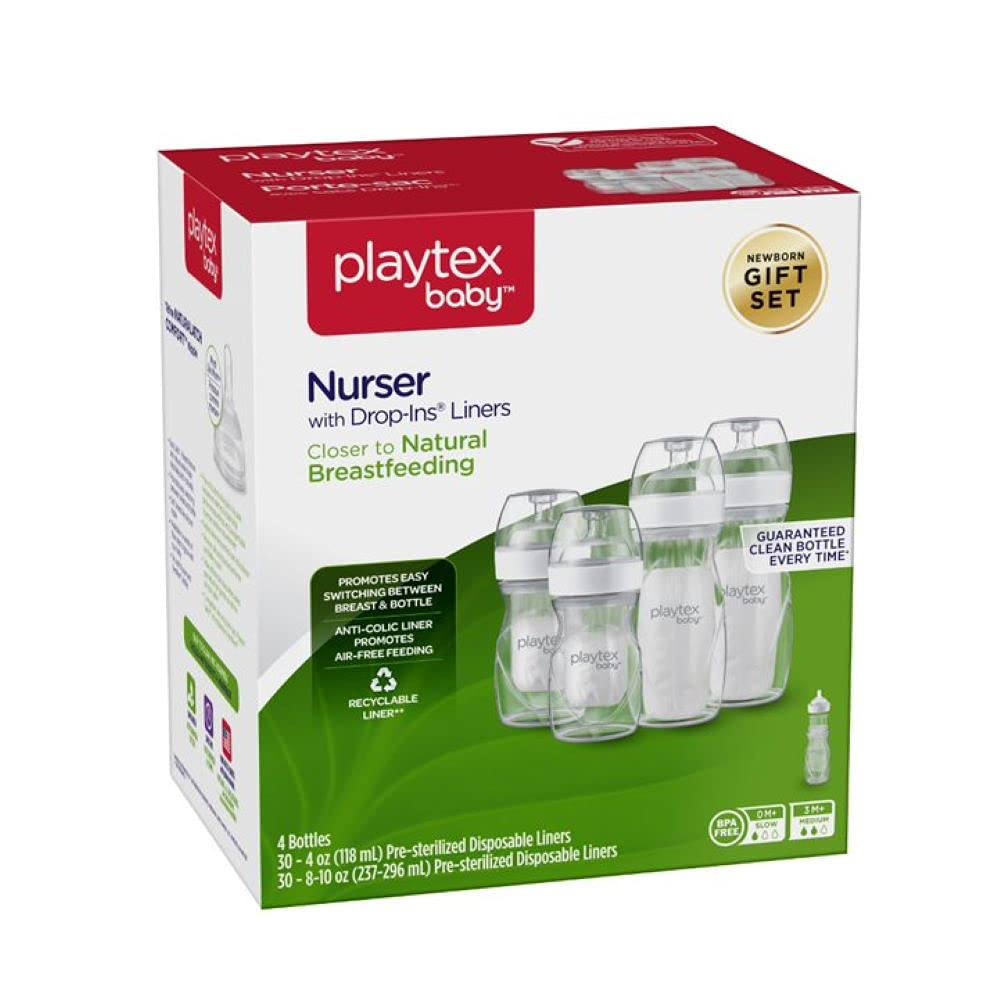 Playtex Baby Nurser bottle with Naturalatch nipple promotes natural latch for easier feeding