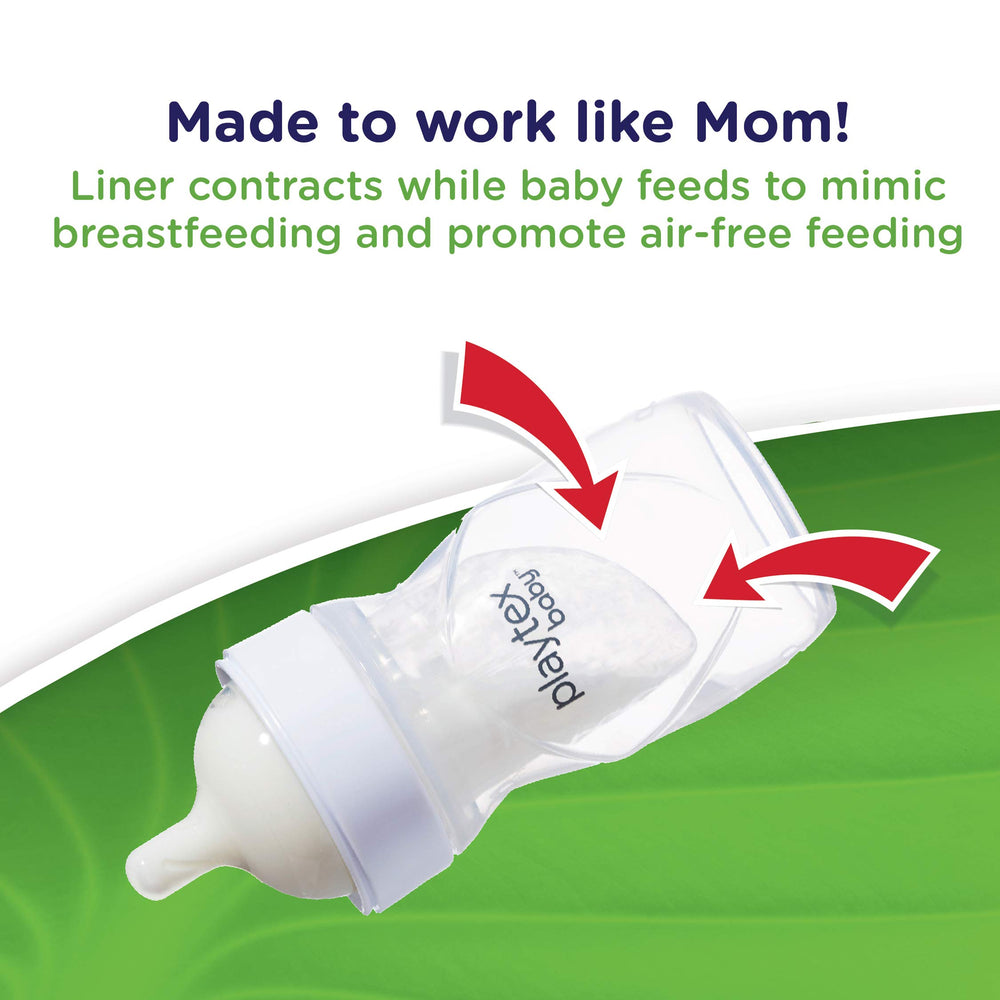 Playtex Baby Nurser bottle with pre-sterilized liner for quick, clean setup