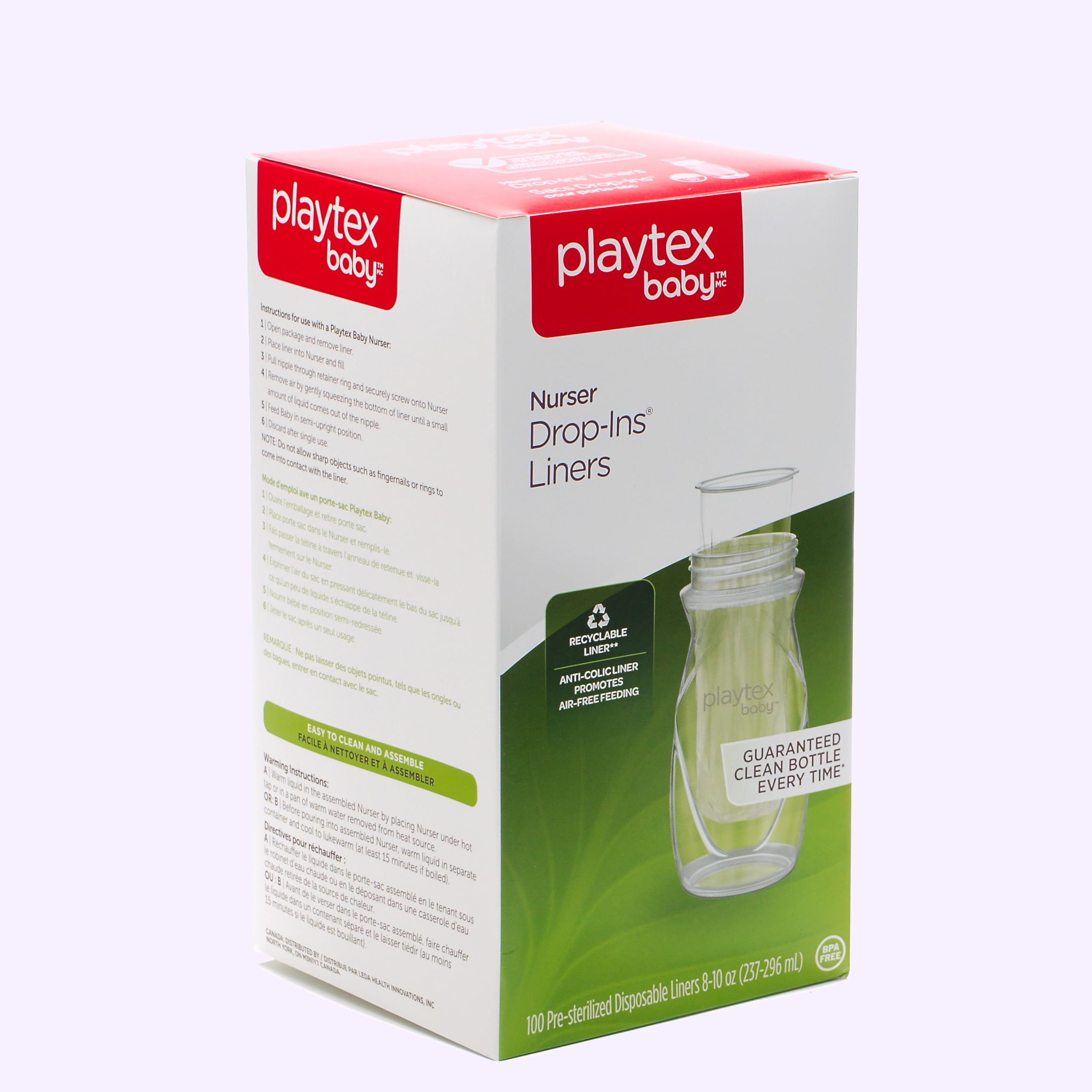 Playtex Baby Nurser 8 oz bottle fit ensures secure feeding.