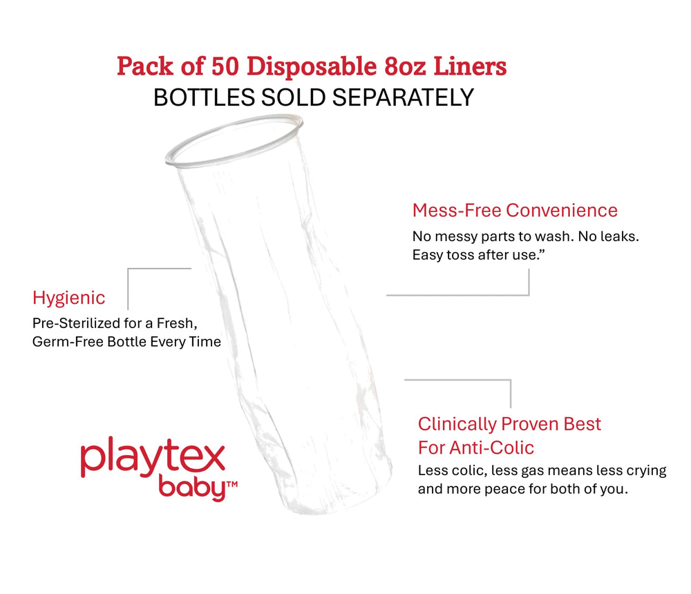 Playtex Baby Nurser liner inside bottle shows snug fit for leak-free feeds.