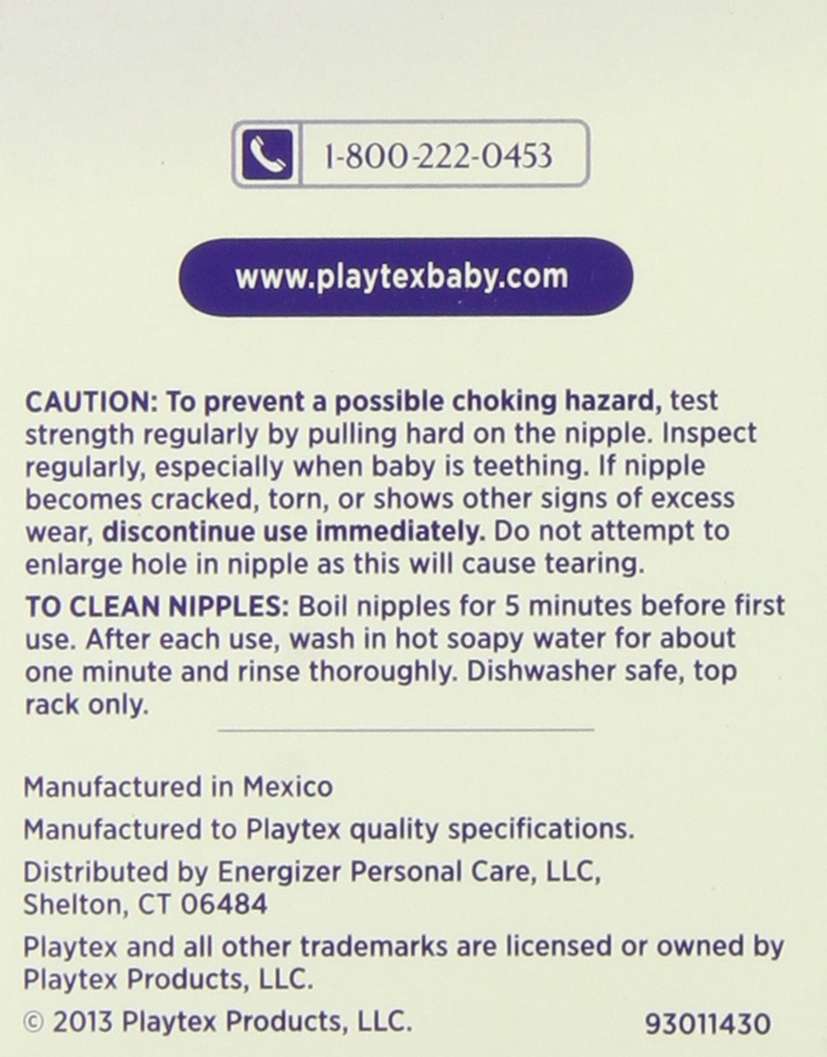 Playtex Nipple Variety Kit with breast-like nipple for familiar feel at feeding times.