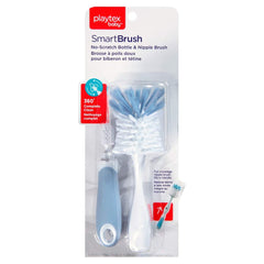 Playtex SmartSpace bottle brush with 360-degree nipple brush for thorough cleaning.