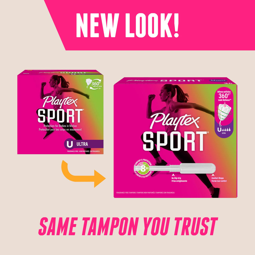 Playtex Sport Comfort Shape applicator enables easy, comfortable insertion.