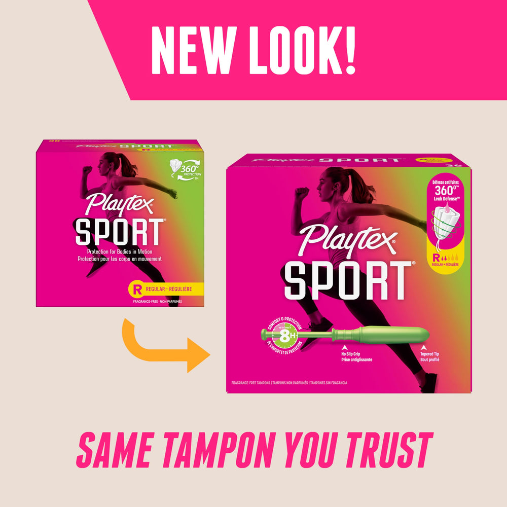 Playtex Sport tapered-tip applicator provides comfortable, easy insertion