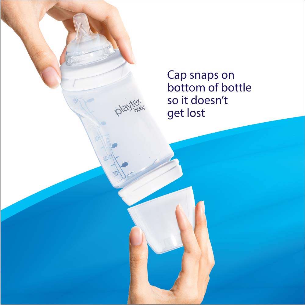 Playtex VentAire Advanced Wide Bottle slim ergonomic grip supports comfortable handling with small hands.