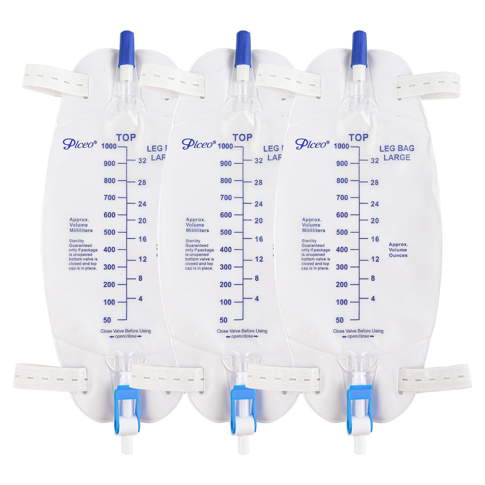 Plceo leg bag anti-reflux valve closeup for smooth drainage.