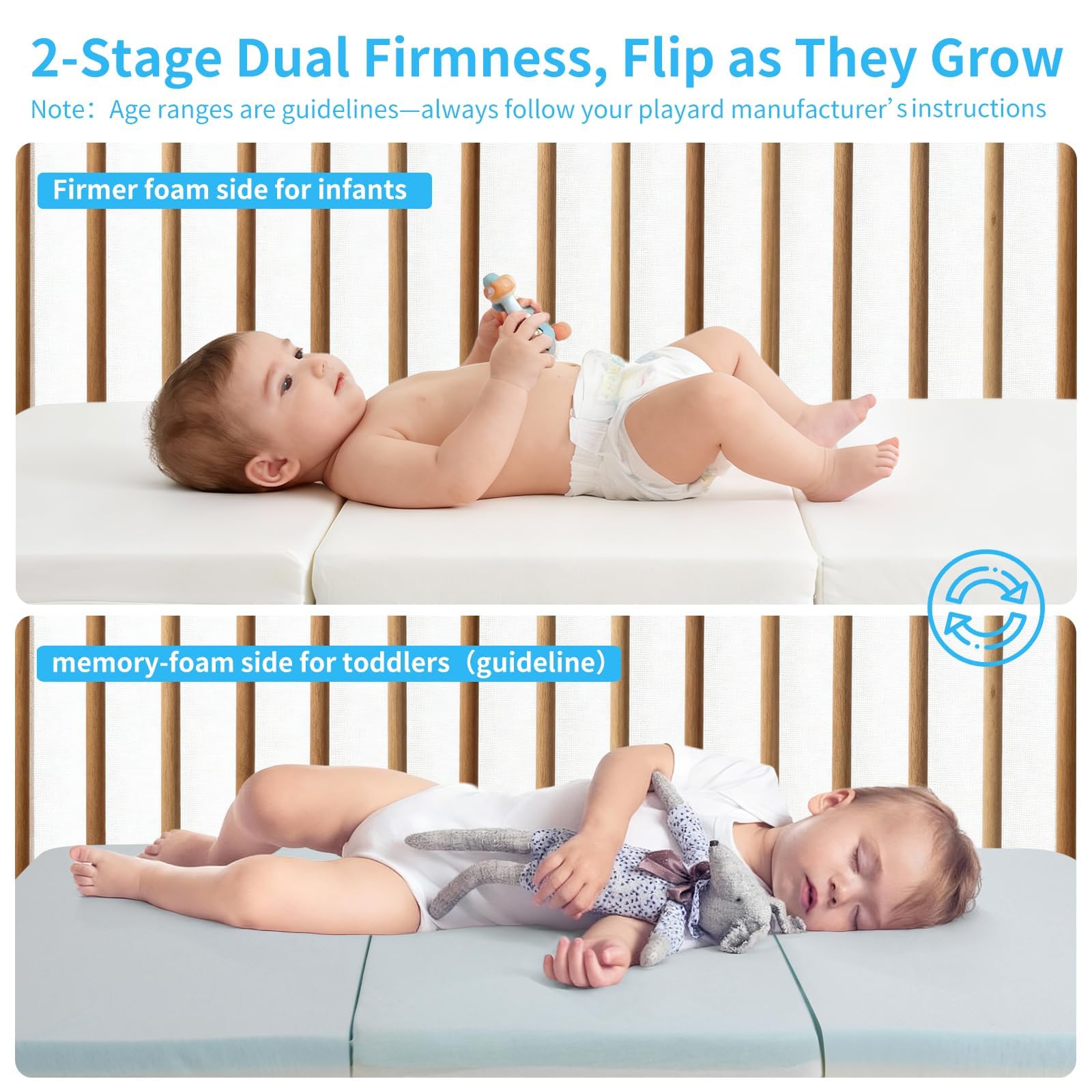 PlentiVive cooling gel memory foam on soft side supports toddler comfort