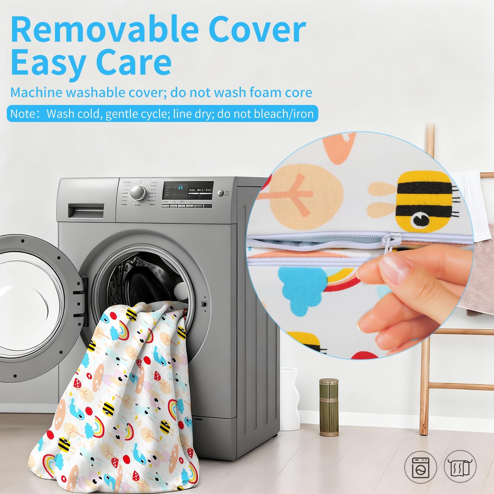 PlentiVive non slip bottom keeps the mat secure during play