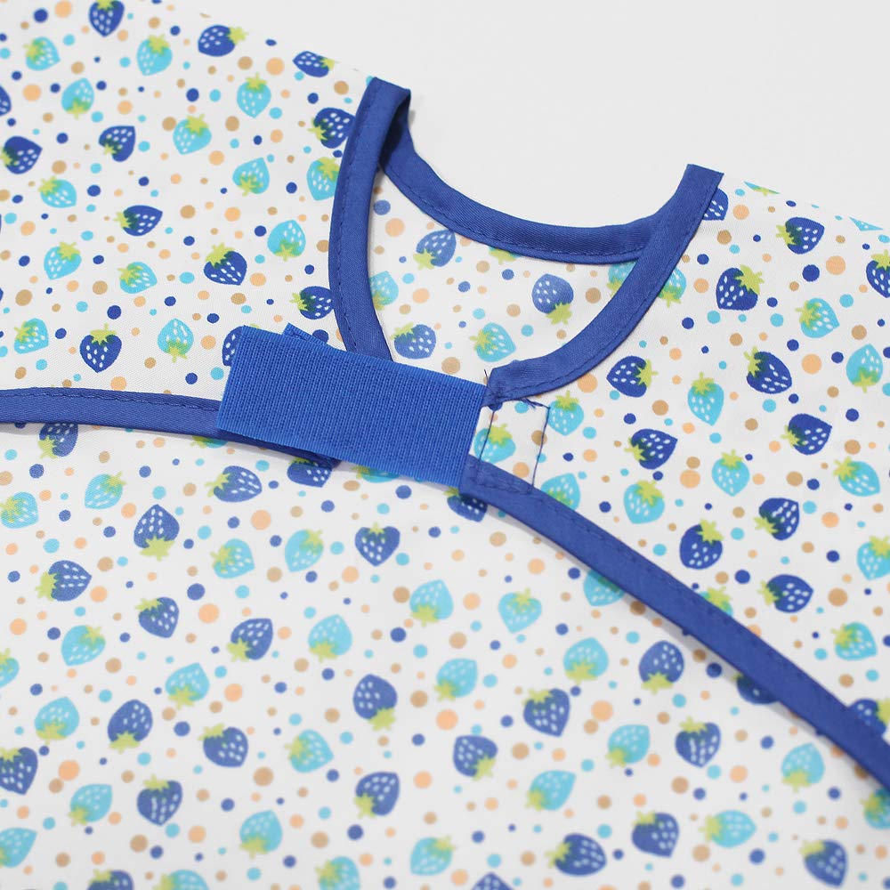 Plie baby smock with soft neckline and elastic cuffs for comfortable wear.