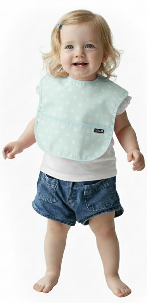 Plie bib 2-pack cotton-trim neckline prevents chafing for comfort.