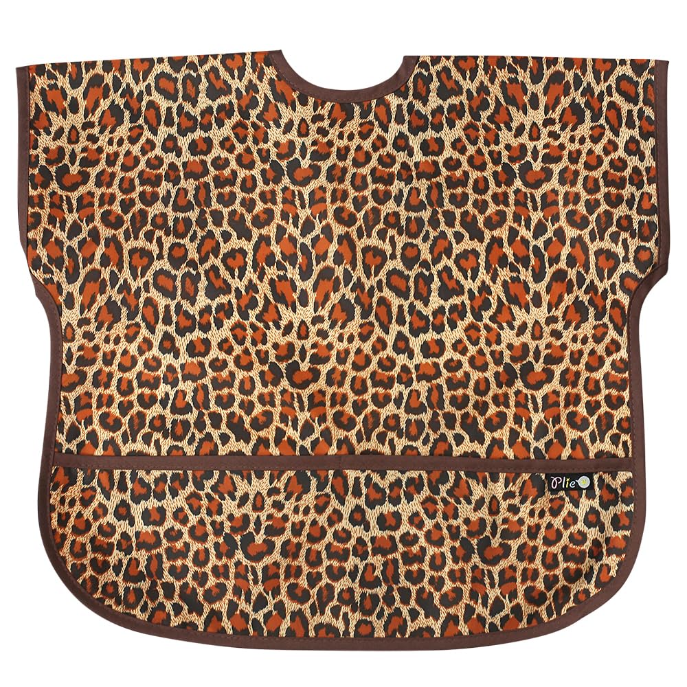Plie bib with cotton-trimmed neck for gentle comfort during meals.