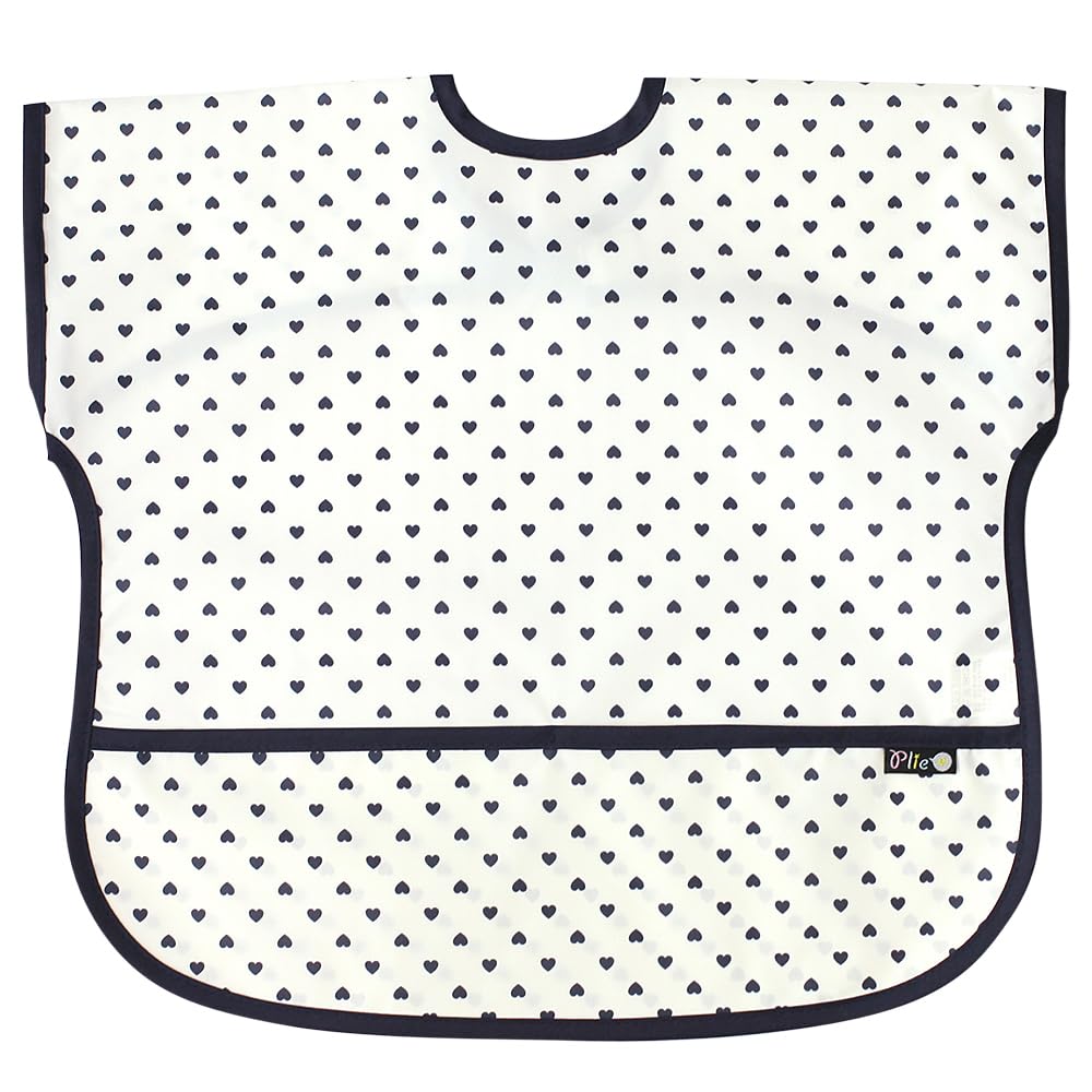 Plie bib features a cotton trimmed neck for soft skin contact during feeding.