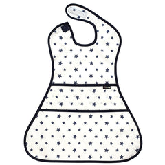 Plie full coverage bib side neck closure enables quick, secure self-feeding.