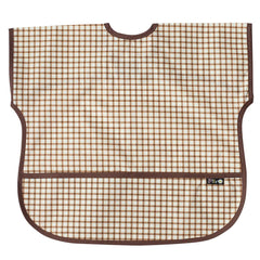 Plie pocket catch-all bib captures crumbs and spills, reducing post-meal mess.