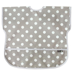 Plie gray dot bib neckline detail that prevents skin irritation around the neck