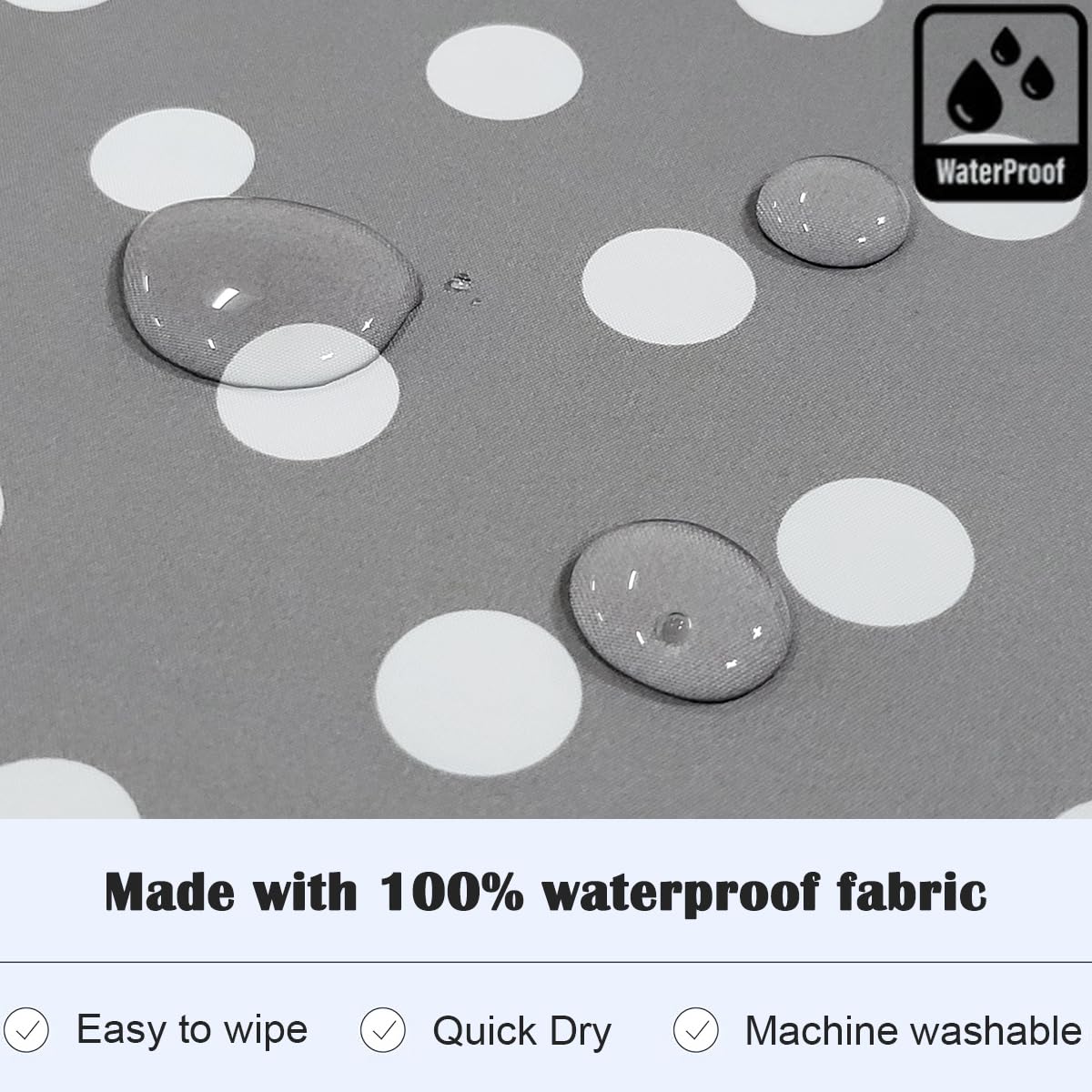 Plie gray dot bib wipe-clean fabric for quick cleanup after meals