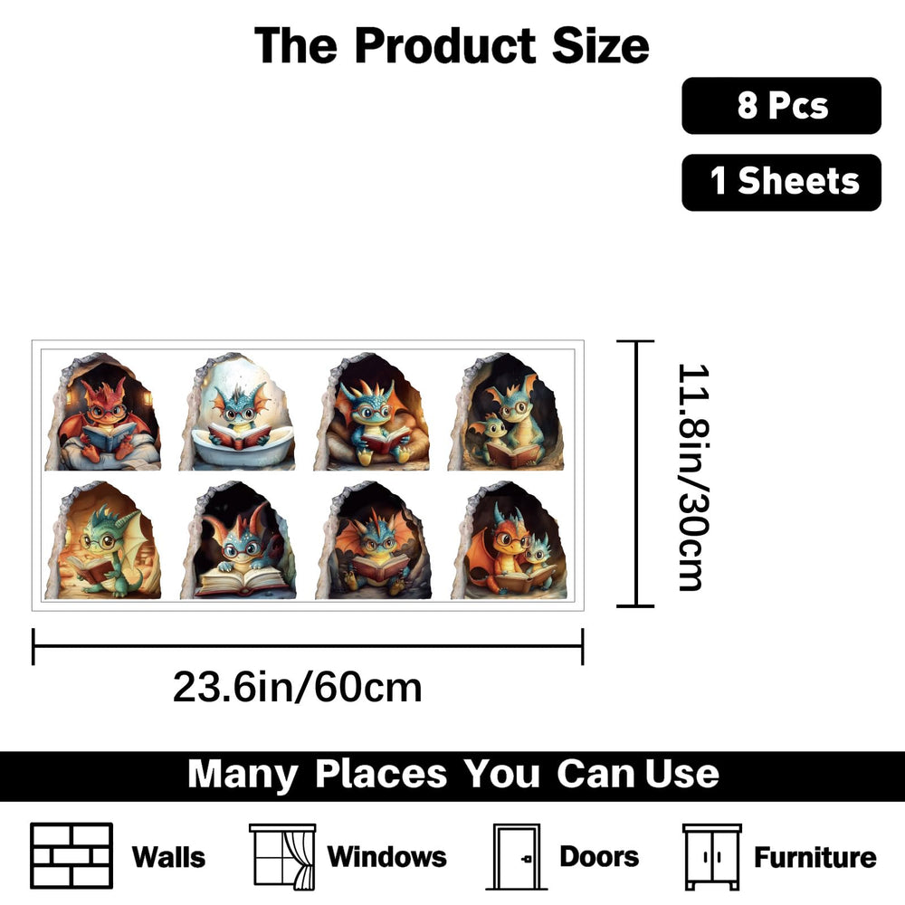 PLIGREAT DIY dragon wall sticker pieces to customize scenes