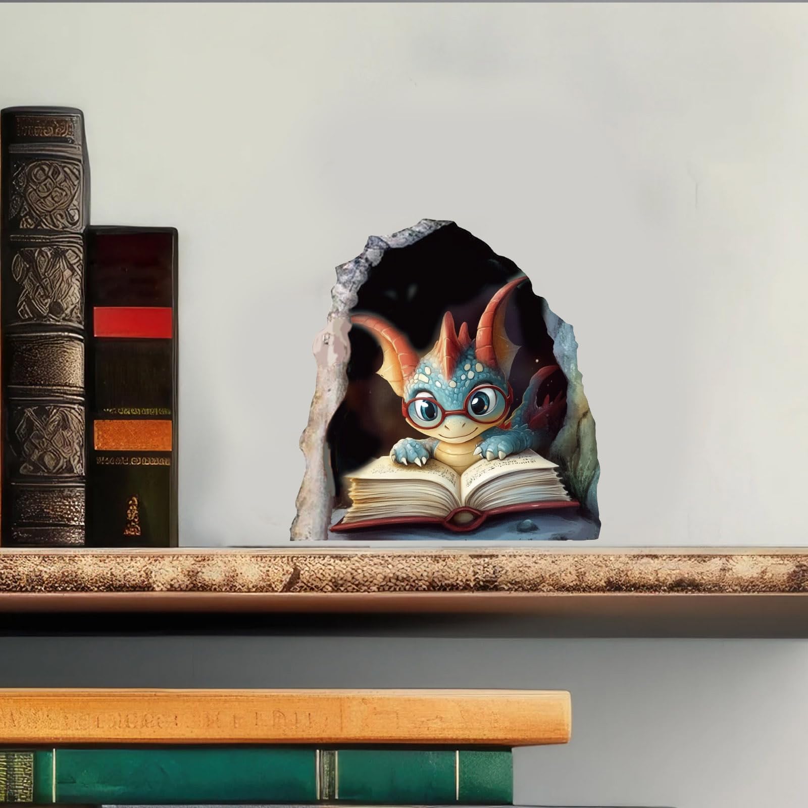 PLIGREAT dragon in the hole wall decal kit adds whimsy to kid spaces