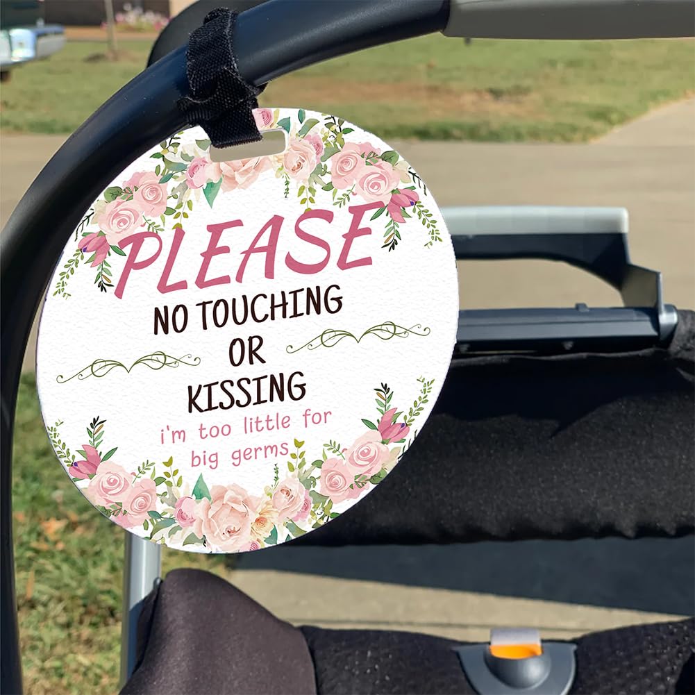 PLIGREAT stroller sign with pink floral design clearly visible during strolls