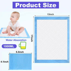 PLMMOUT breathable large baby underpad keeps surfaces dry during changes.