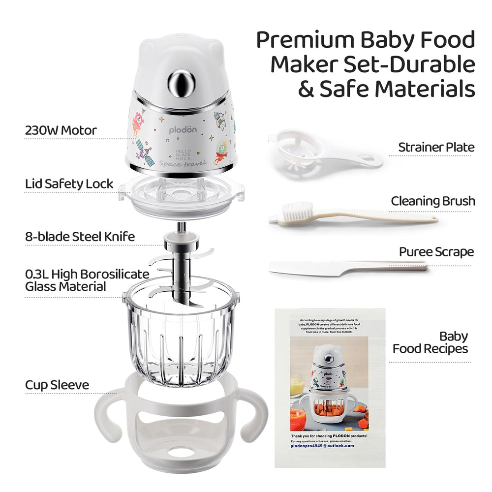 Plodon dishwasher-safe design emphasizes easy cleaning after busy feeding sessions.