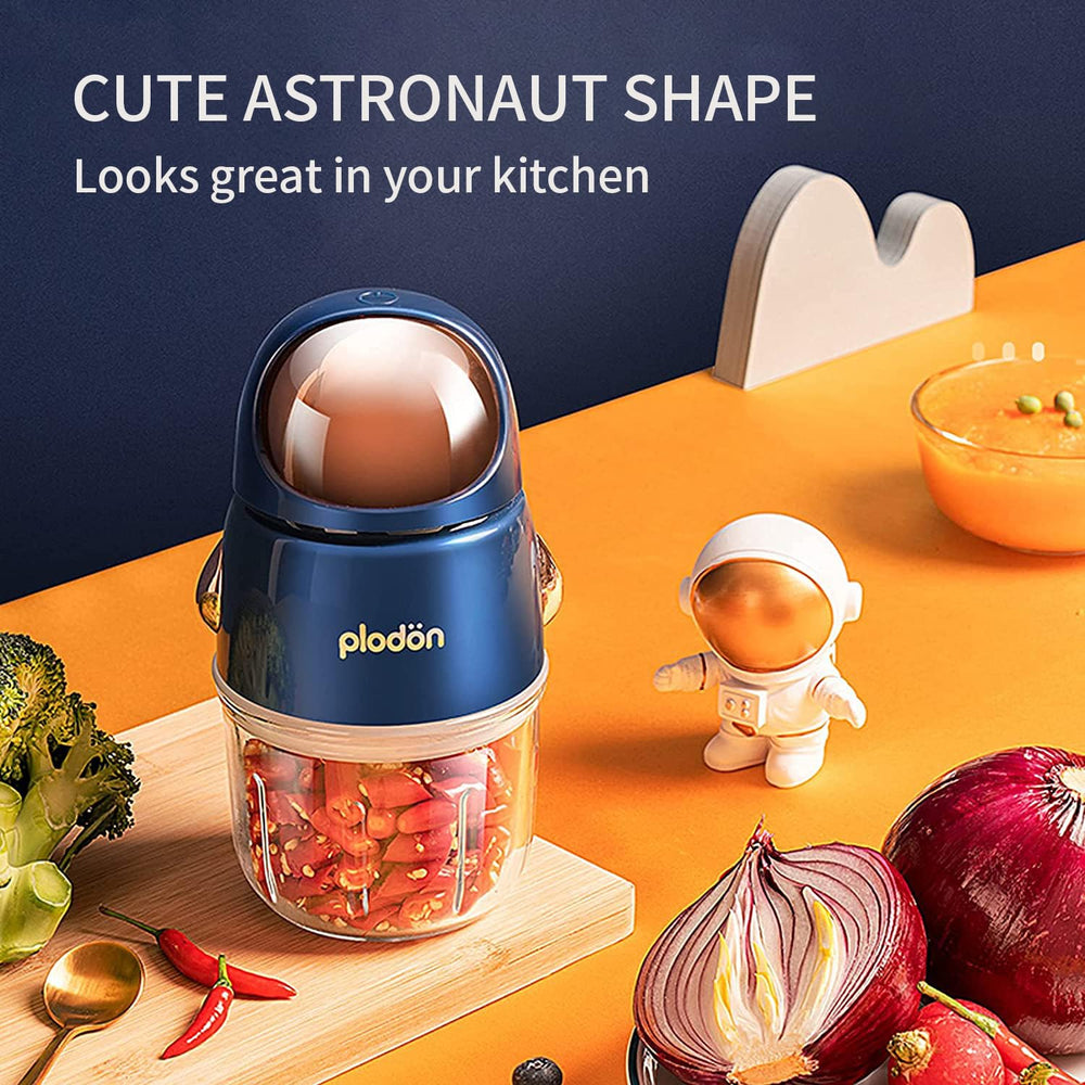 Plodon Spaceman-Blue complete set image featuring bowl, blades, and accessories.