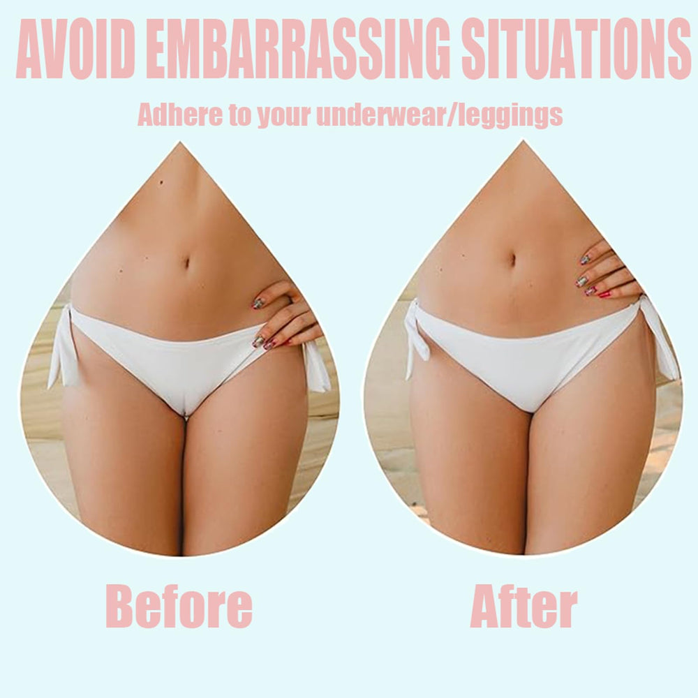 Self-adhesive design sticks to underwear for safe, reusable wear.