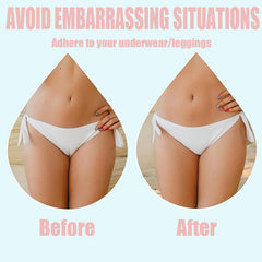 Self-adhesive design sticks to underwear for safe, reusable wear.