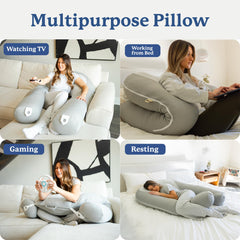 Plufl Hugl maternity-friendly U-shape supports belly and back during sleep