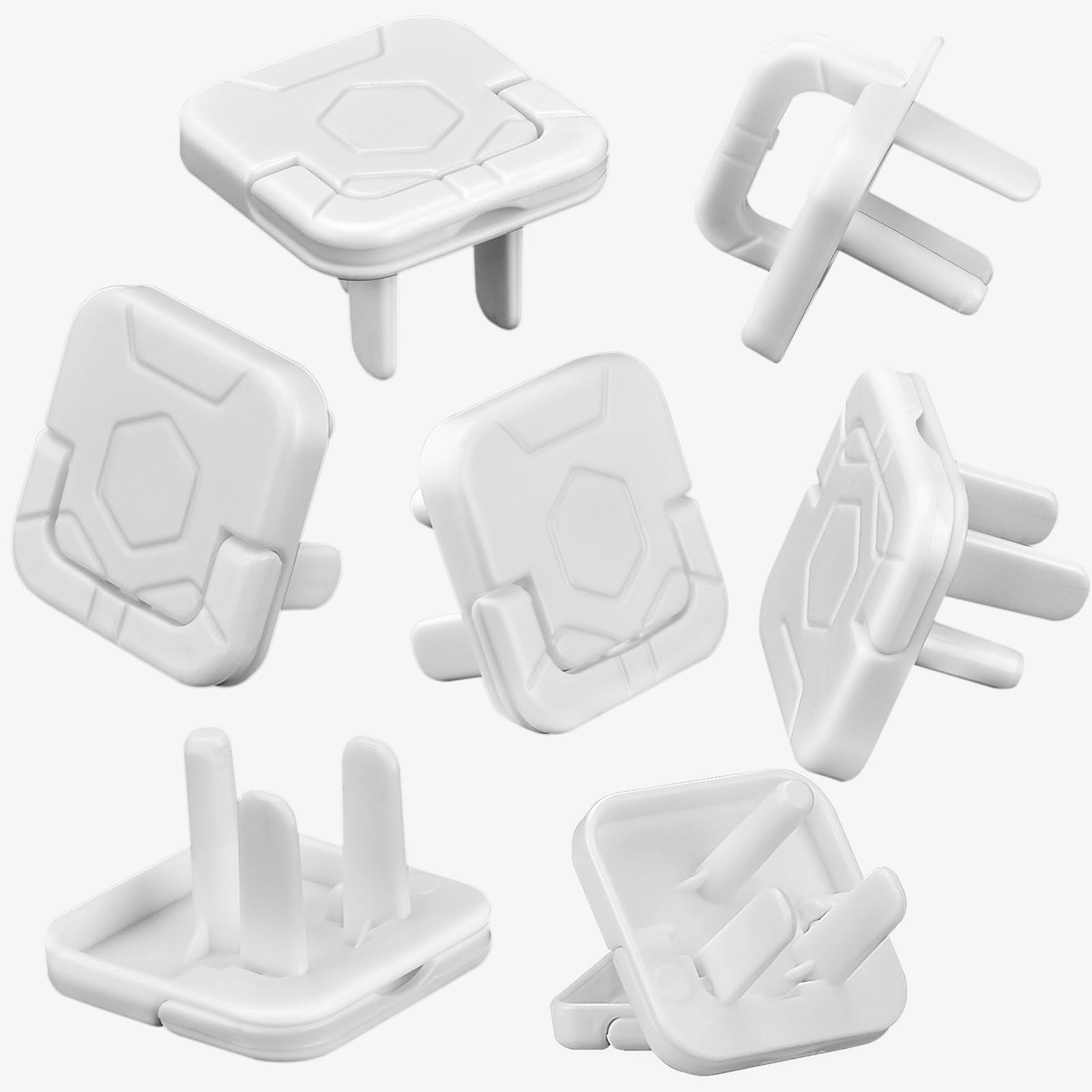 PLUGTUL outlet covers with hidden pull handle for child-safe use.