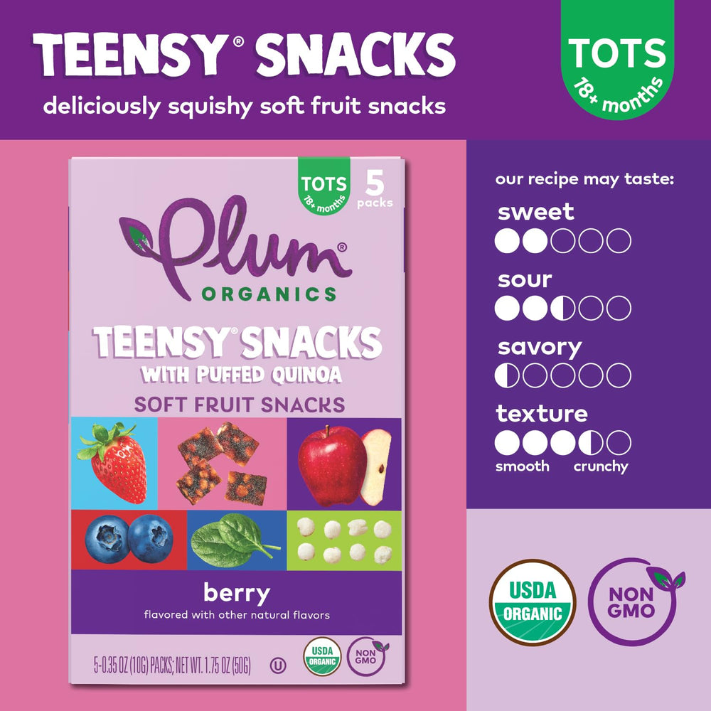 Plum Organics Teensy Fruits snack-time scene ready-to-go