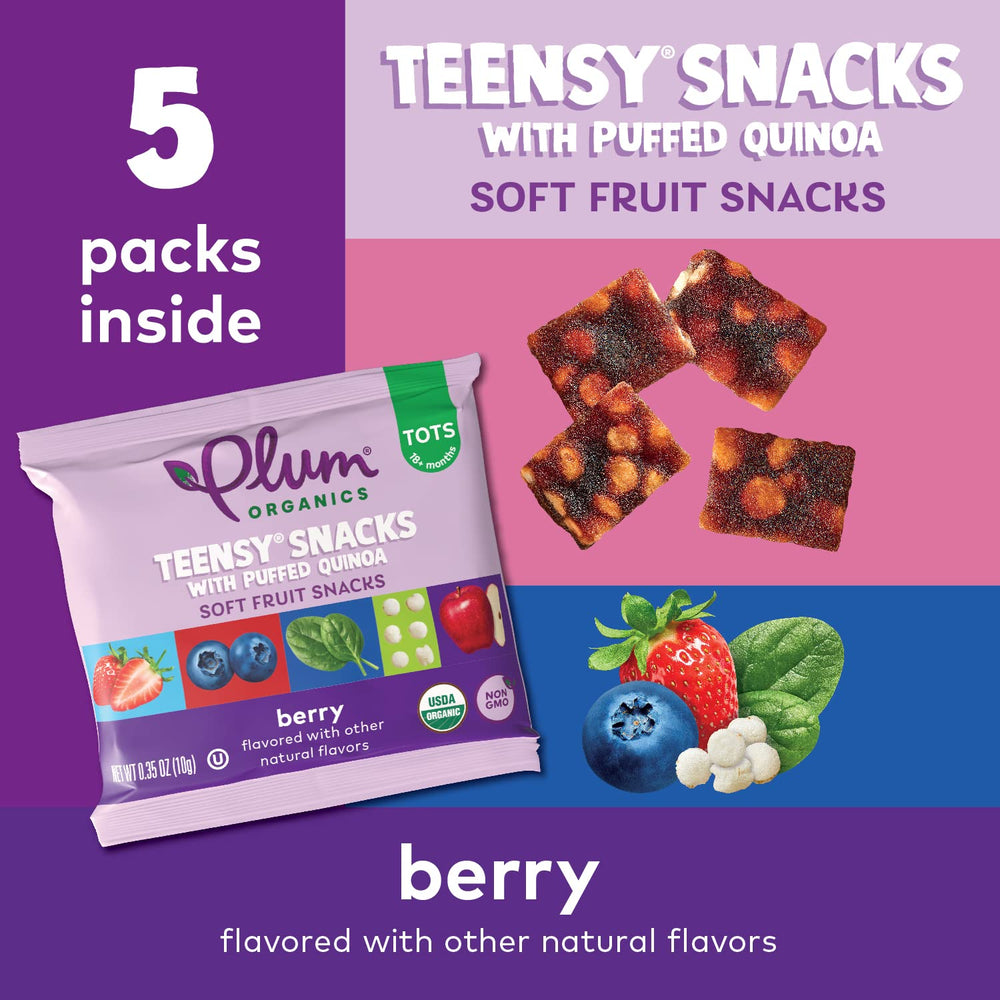 Plum Organics Teensy Fruits soft-bite texture close-up for nibbling