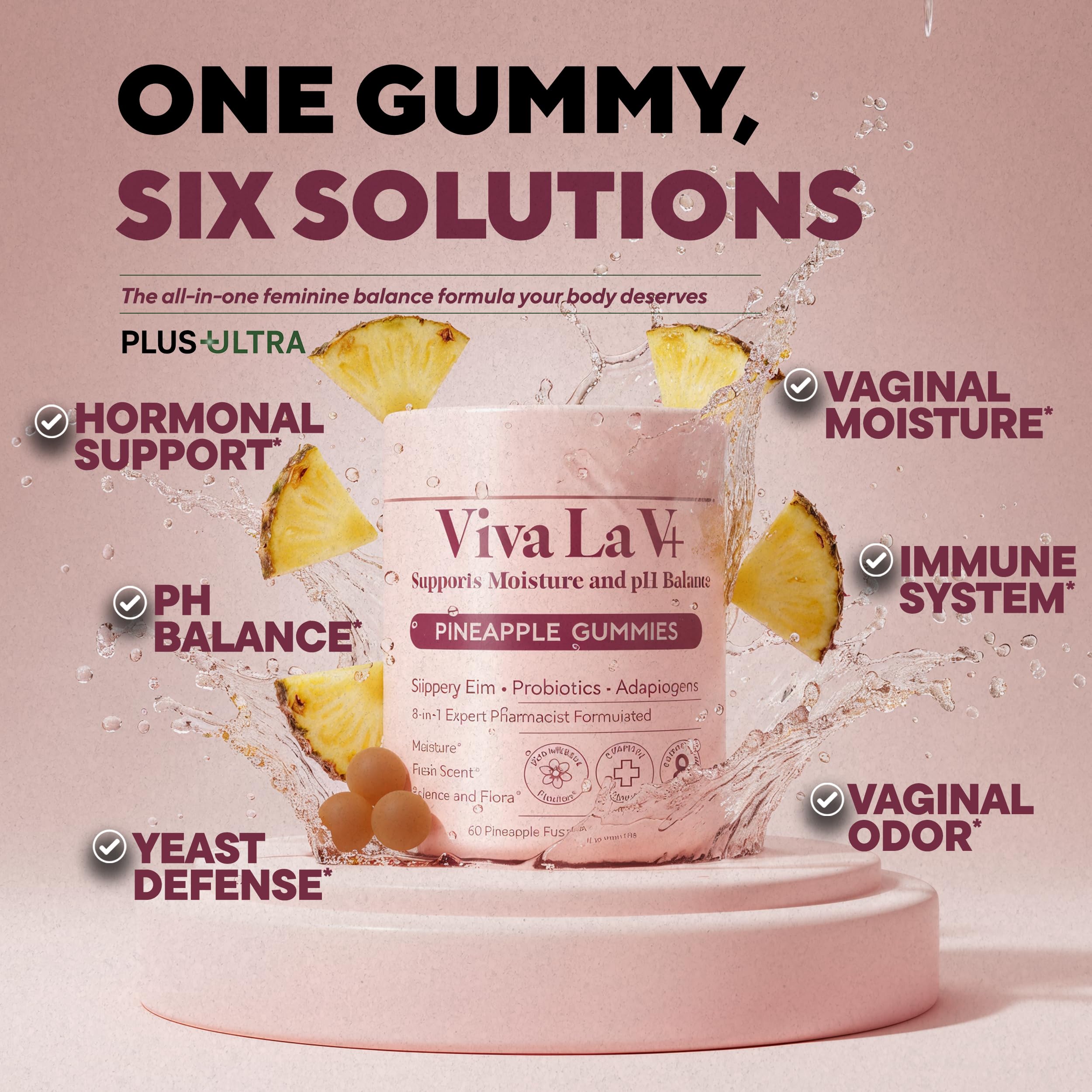 Plus+Ultra vegan pectin-based pineapple gummies showcase gelatin-free formula.