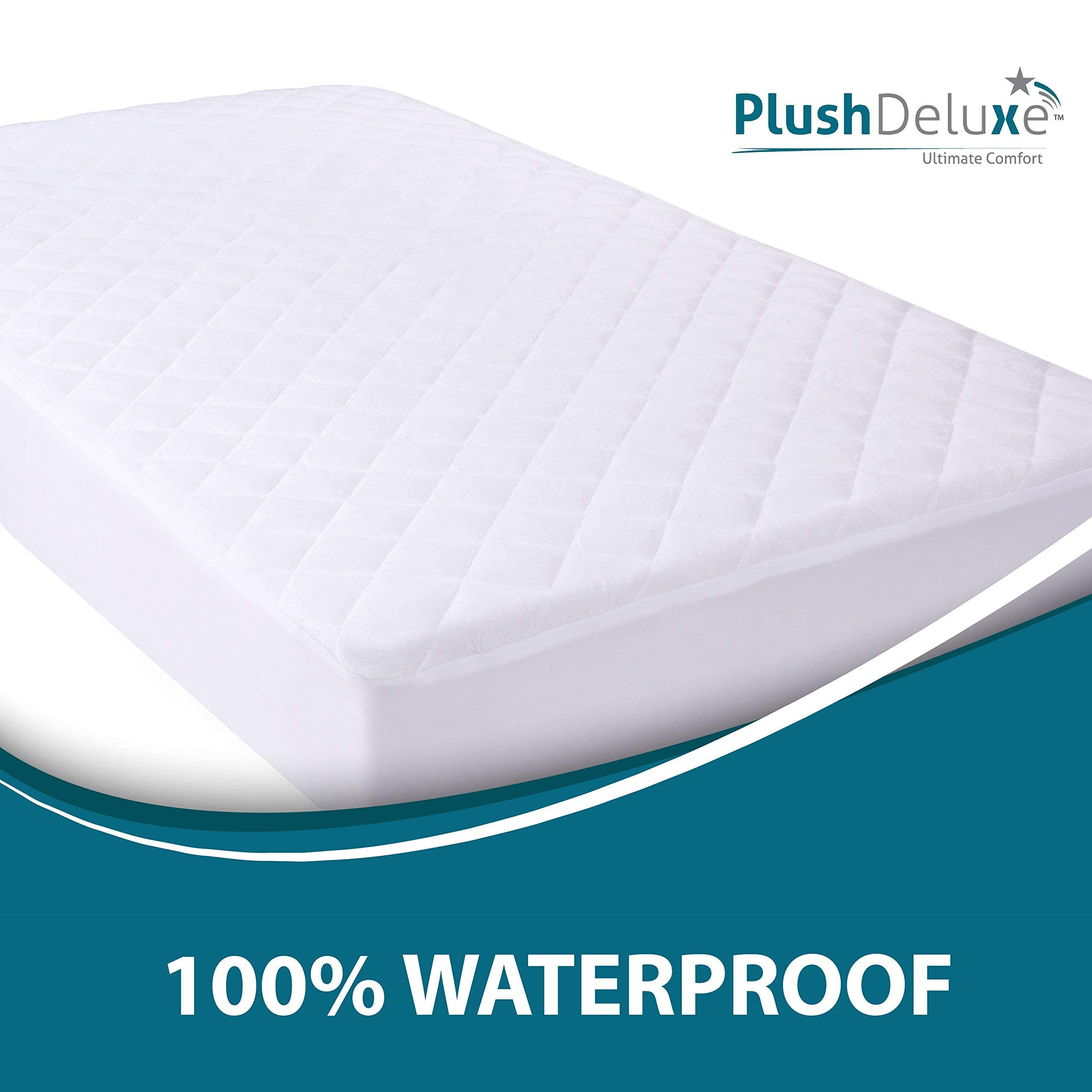 PlushDeluxe waterproof breathable membrane protects the mattress while allowing air flow.