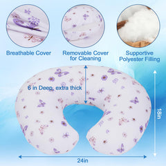 Plushii nursing pillow emphasizes ample support to ease shoulder and back strain during feeds.