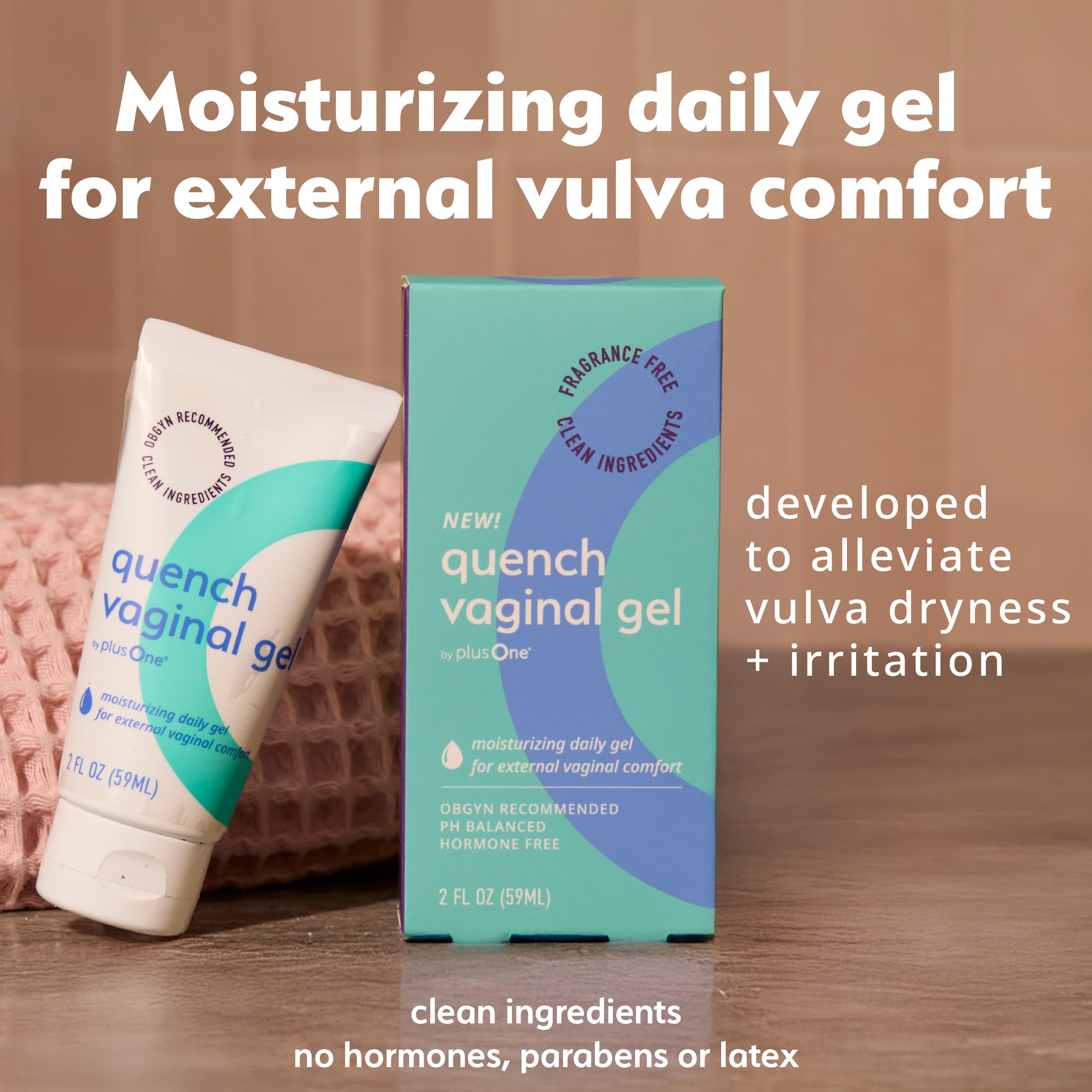 PlusOne Quench gel illustrates smooth, non-greasy application for quick hydration.