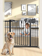 PLZOIT 36.2-inch extra tall gate for stairs provides secure barrier.