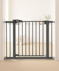 PLZOIT baby gate stairs with all-metal build offers sturdy stair safety for kids.