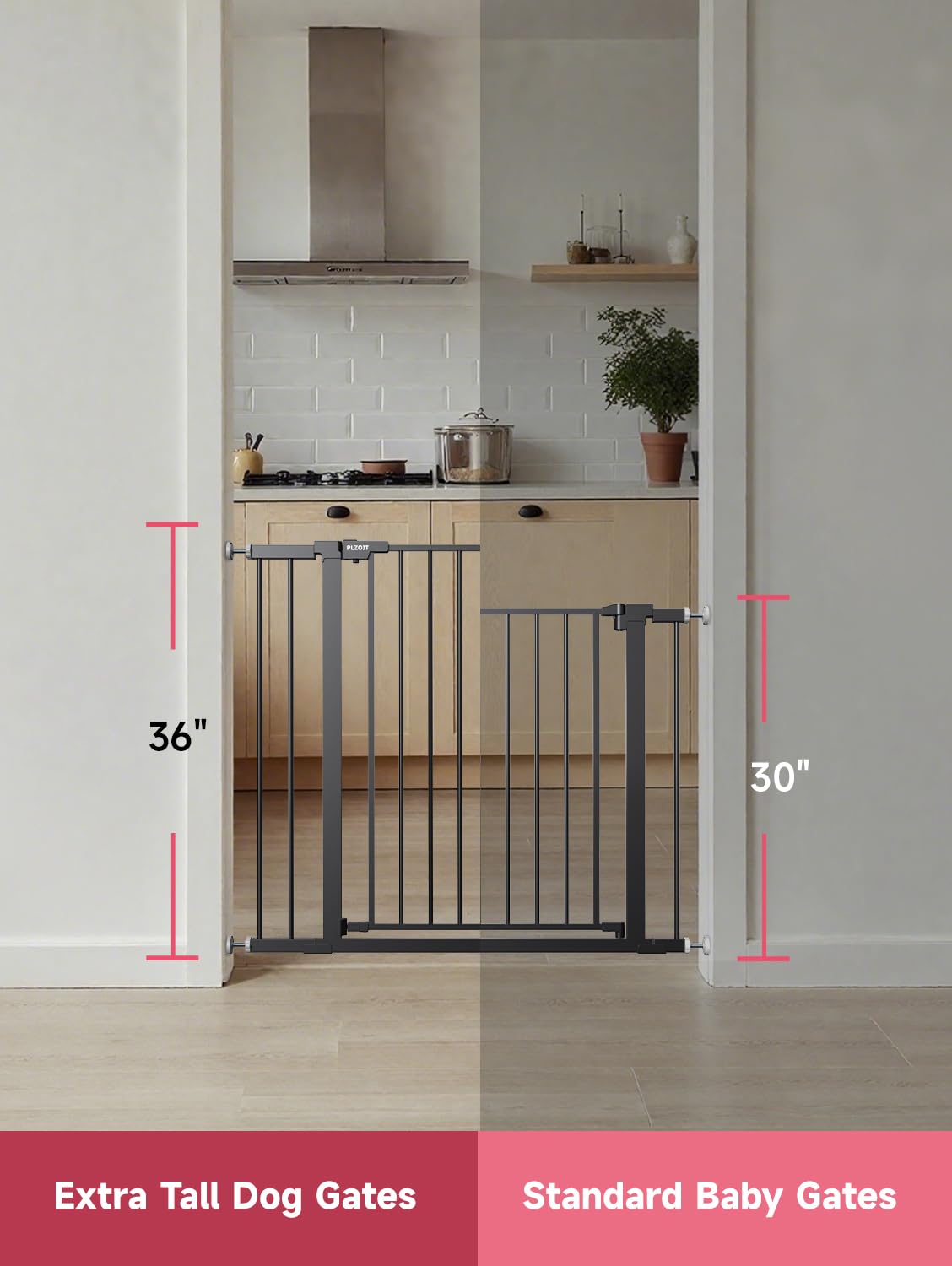 PLZOIT dog gate for doorways keeps pets contained and safe.