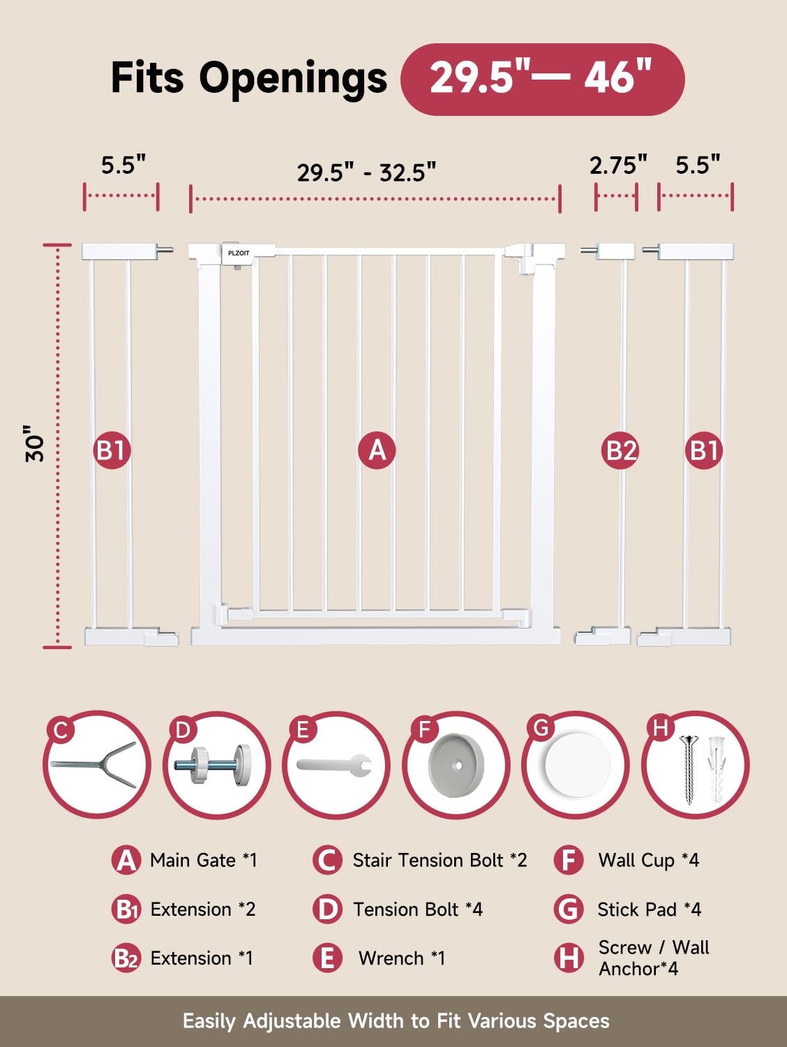 PLZOIT latch gap detail, correct setup ensures smooth operation.