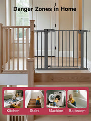 PLZOIT pressure-mounted gate installs without drilling to protect walls.
