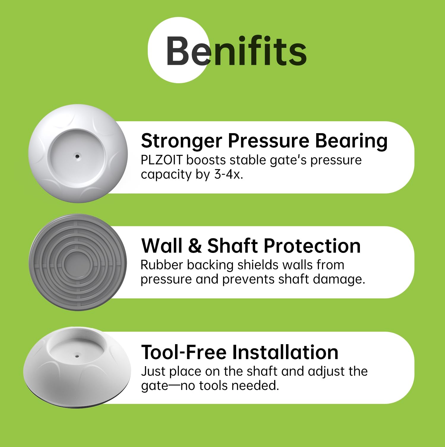 PLZOIT stair safety gate wall protectors durable white cups resist bumps