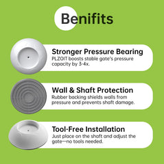 PLZOIT stair safety gate wall protectors durable white cups resist bumps
