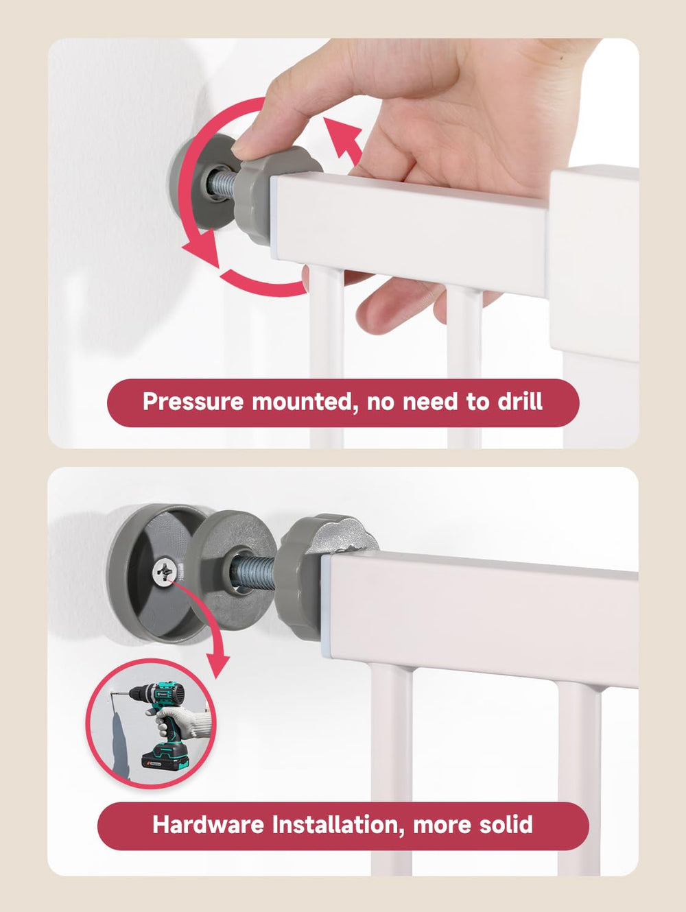 PLZOIT U-bolts and wall protectors included for secure mounting